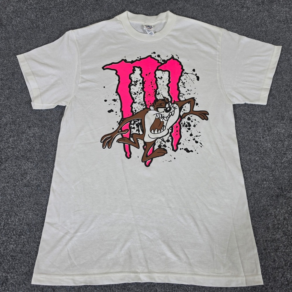 Delta Pro Weight Taz Monster Energy Looney Tunes Graphic T-Shirt White Mens M